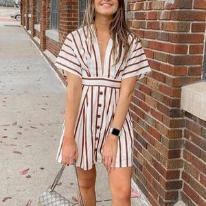 Stripe button dress
